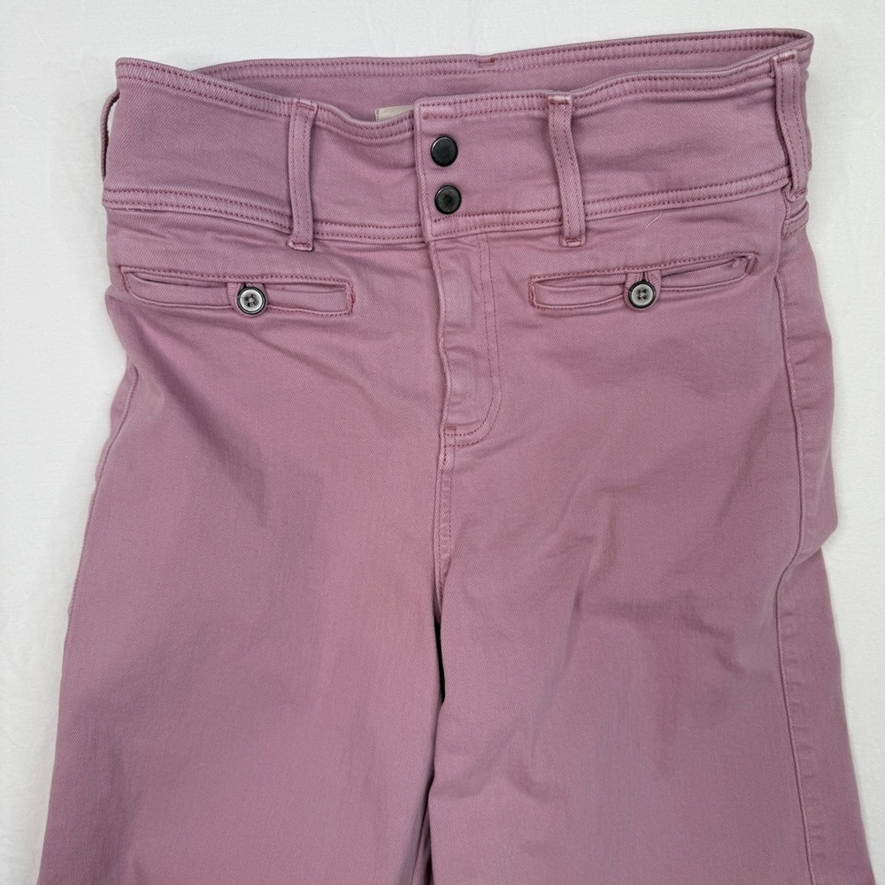 Anthropologie Pilcro High-Rise Wide-Leg Trouser Jeans Pink Size 26 - Picture 4 of 16